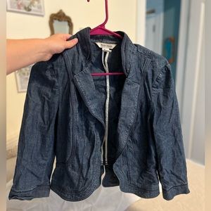 White House Black Market Mini Blazer Denim